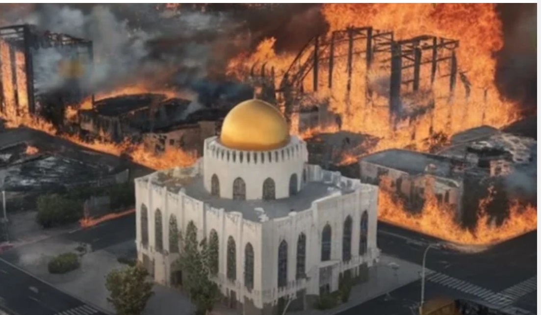 VIRAL! Dua Masjid di Los Angeles Ini Dikabarkan Tak Tersentuh Api, Meskipun Bangunan di Sekelilingnya Ludes Terbakar, Tagar Kuasa Allah Pun Trending