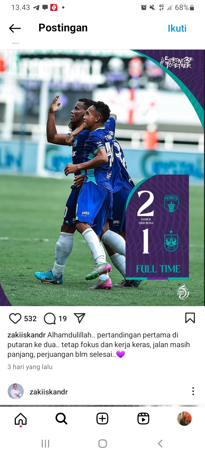 Persita Menang 2-1 Lawan PSIS, Bang Zaki: Tetap Fokus, Perjalanan Masih Panjang
