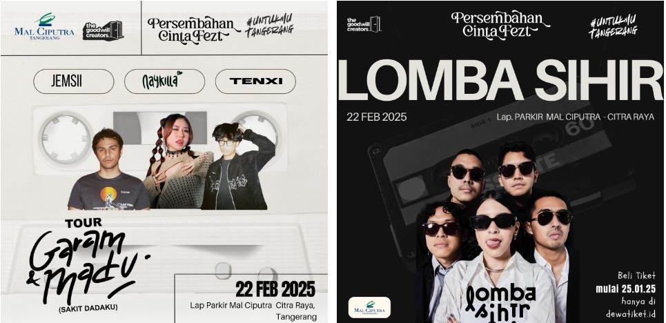 Konser Musik di Citra Raya Tangerang: Tenxi, Naykilla, Jemsii dan Lomba Sihir pada 22 Februari 2025, Segini Harga Tiketnya