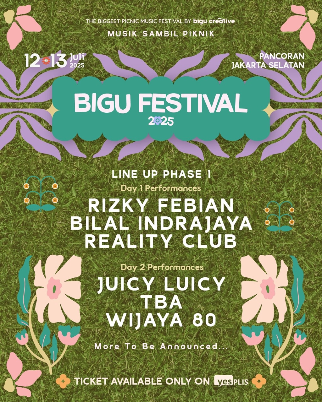 Mau Musik Sambil Piknik? Ke Bigu Festival Aja! Ada Juicy Luicy, Rizky Febian, hingga Reality Club, Di Aldiron Pancoran Juli 2025