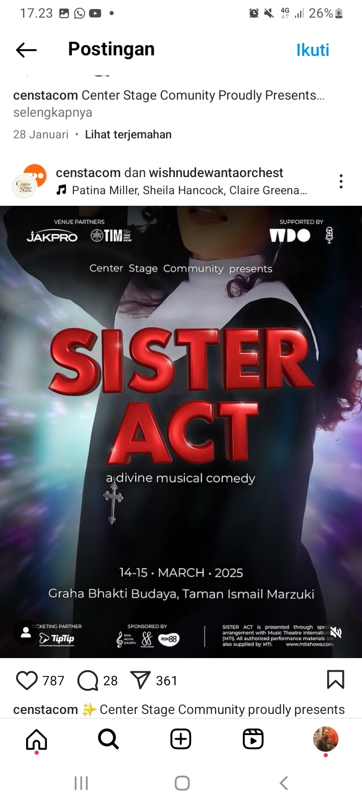 Pecinta Teater Musical, Jangan Lupa Datang Pertunjukan Sister Act di Jakarta, Catat Lokasi dan Waktunya