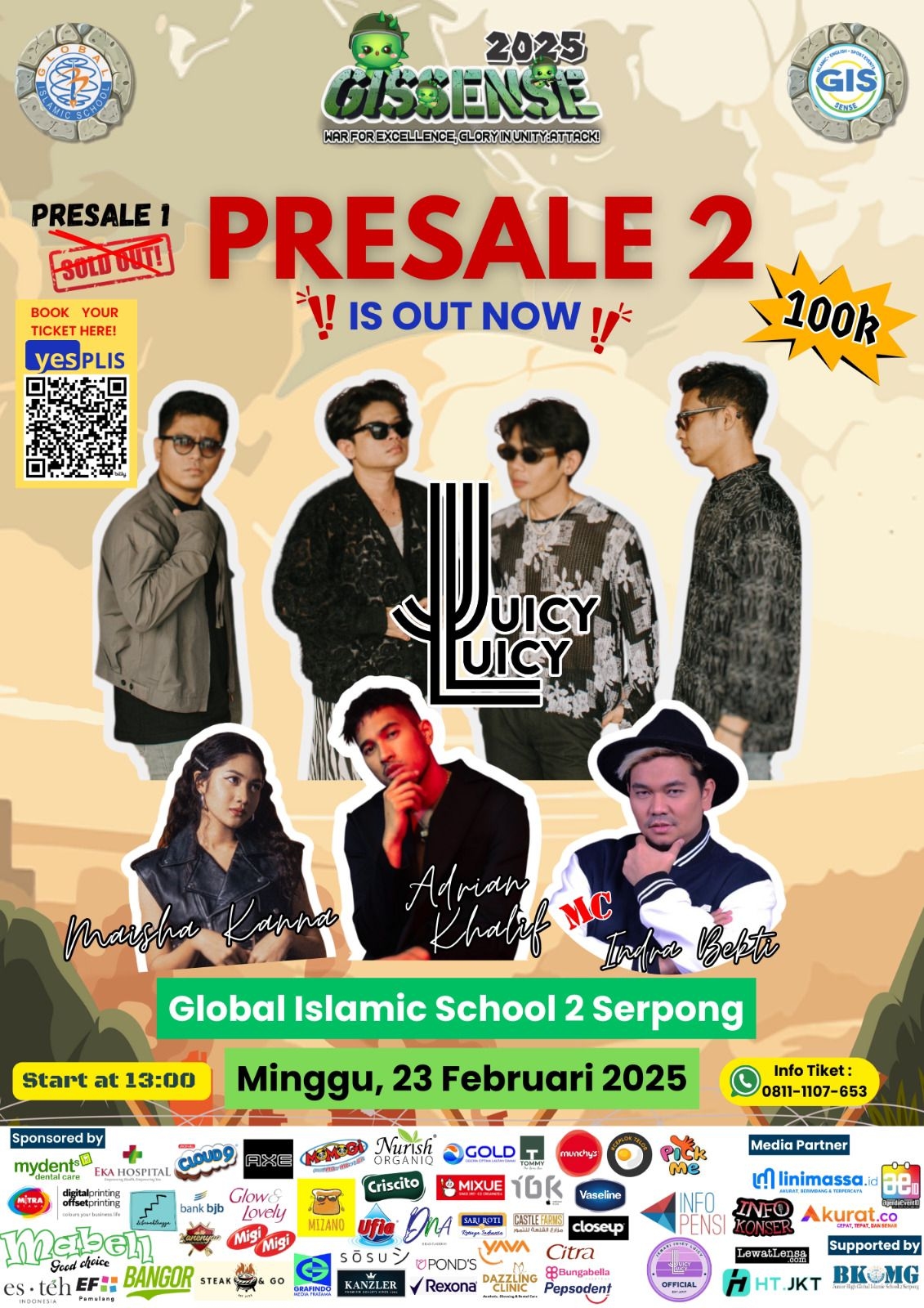 SMP GIS 2 Serpong Gelar Gissense 2025, Hadirkan JUICY LUICY, Adrian Khalif dan Maisha Kanna