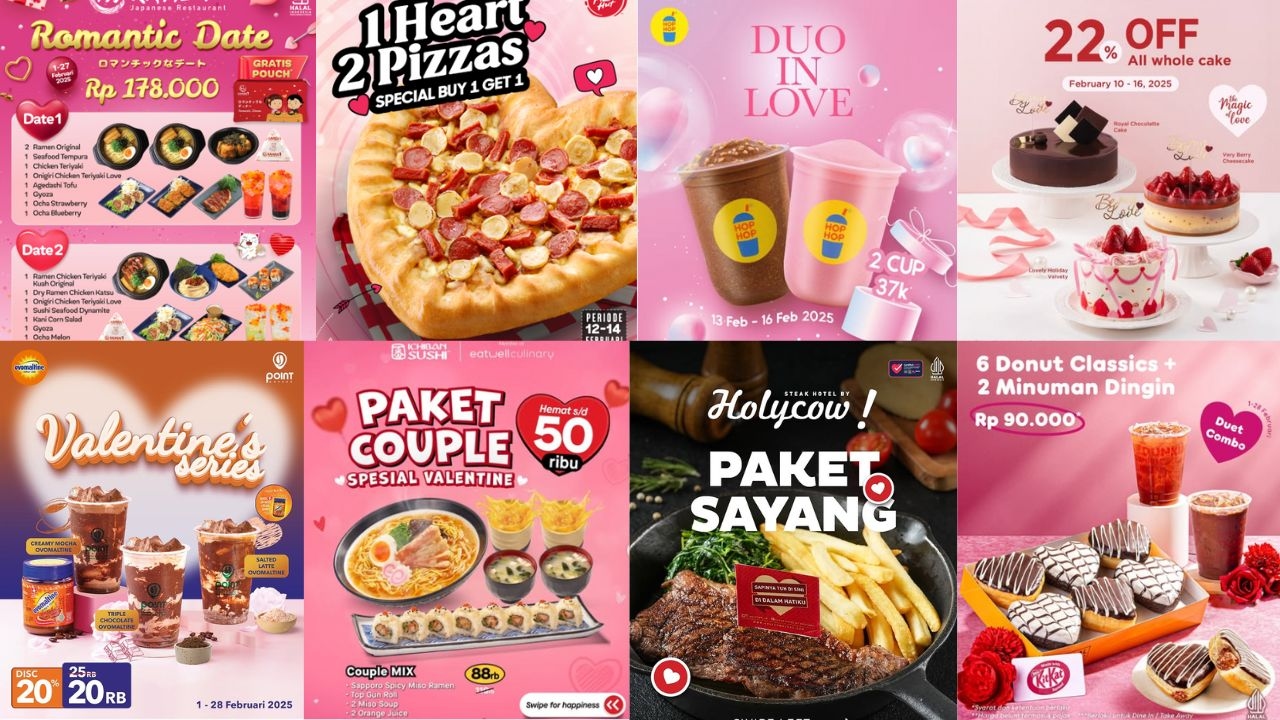 20 Resto dan Cafe Ini Gelar Promo Spesial Valentine 2025: Dari Pizza Hut, Dadar Beredar, HokBen, hingga Janji Jiwa