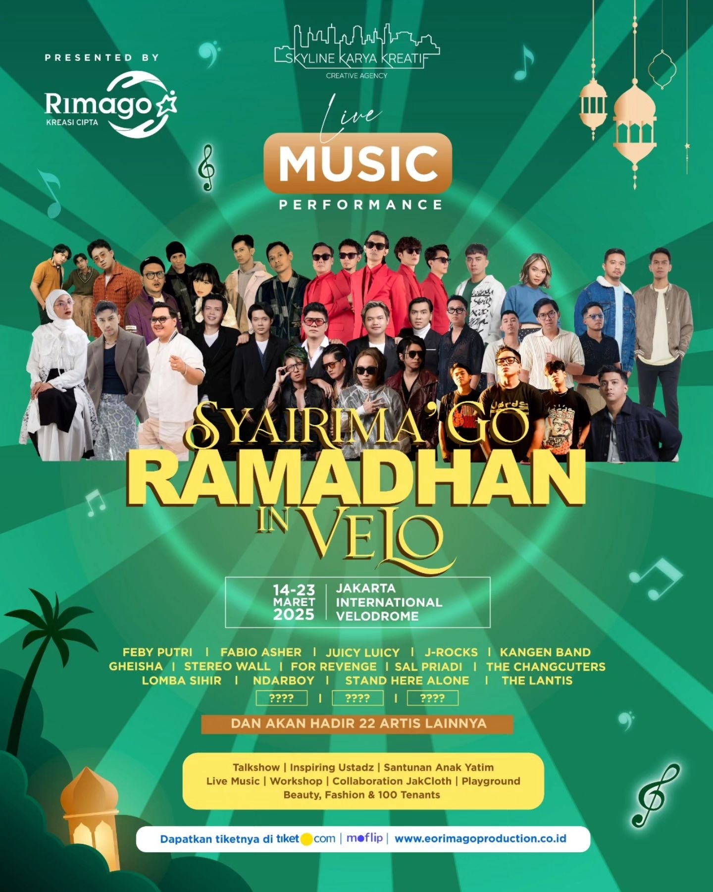 Ramadhan in Velo, pada 14 - 23 Maret 2025: Menghadirkan Lebih dari 22 Musisi Top Tanah Air, Cek Lineup dan Jadwal Lengkapnya!