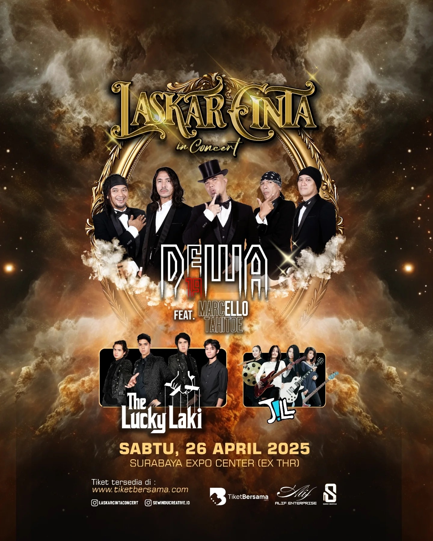 Arek Arek Suroboyo Bersiap! Dewa 19 Bersama The Lucky Laki dan JILL Bakal Manggung di Laskar Cinta In Concert April 2025, Cek Lokasi di Sini
