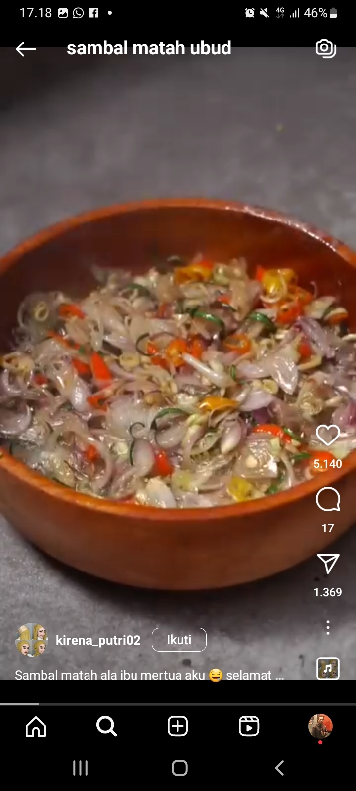 Resep Sambal Matah Ubud, Boleh Dicoba Menu Buka Puasa Enak Banget