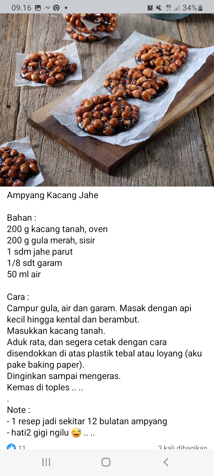 Kue Lebaran Ampyang Kacang Jahe, Simak di Sini Resep dan Cara Bikinnya