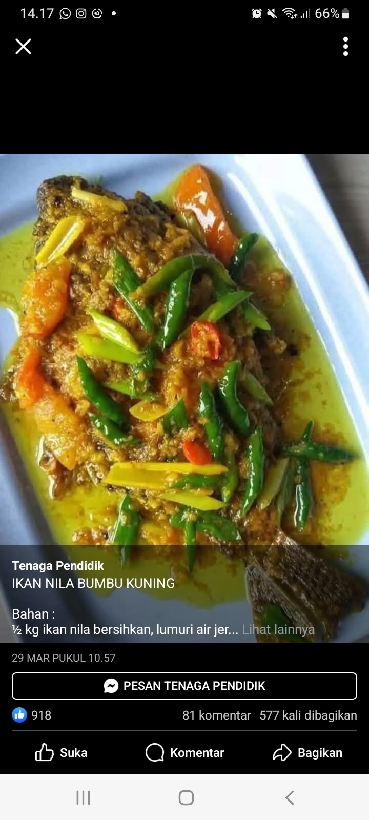 Ikan Nila Bumbu Kuning, Resep Masakan Enak Bisa Dibikin di Rumah