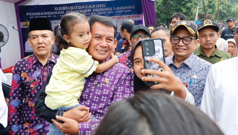 Groundbreaking Pembangunan Jembatan Parung Lawang Penghubung Tangerang - Bogor, Bupati Maesyal Disambut Antusias Warga: Ini Buah Penantian 30 Tahun!