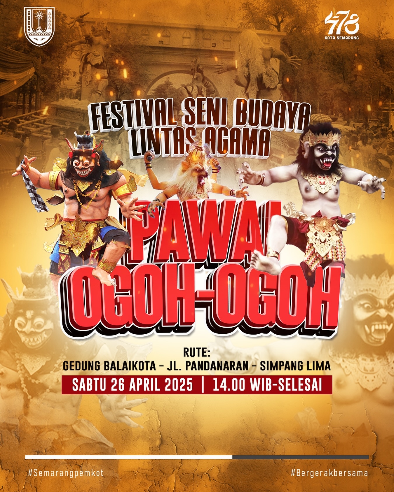 Warga Semarang Merapat! Meriahkan Pawai Ogoh-Ogoh di Festival Seni Budaya Lintas Agama pada Sabtu Akhir Pekan Ini, Cek Rutenya di Sini