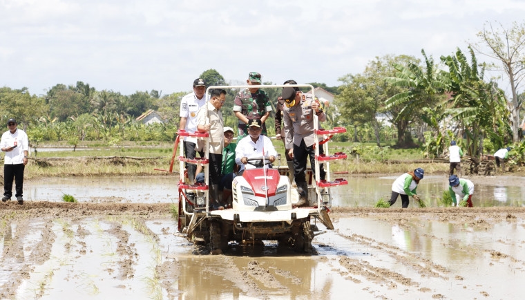 Dibuka Presiden Prabowo Secara Virtual, Gerakan Tanam Padi Serentak di Banten Dipusatkan di Desa Rancalabuh, Bupati Maesyal: 4 Bulan Lagi Kita Panen