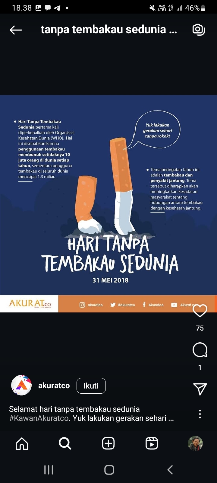 Berikut Bahaya Kebiasaan Merokok Bagi Kesehatan, Peringati Hari Tanpa Tembakau Sedunia