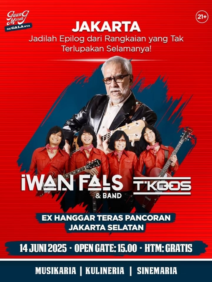 Jadwal dan Lokasi Terbaru Konser Gratis Iwan Fals Bersama Gaung Merah SeGALAnya di Jakarta, Cek di Sini!