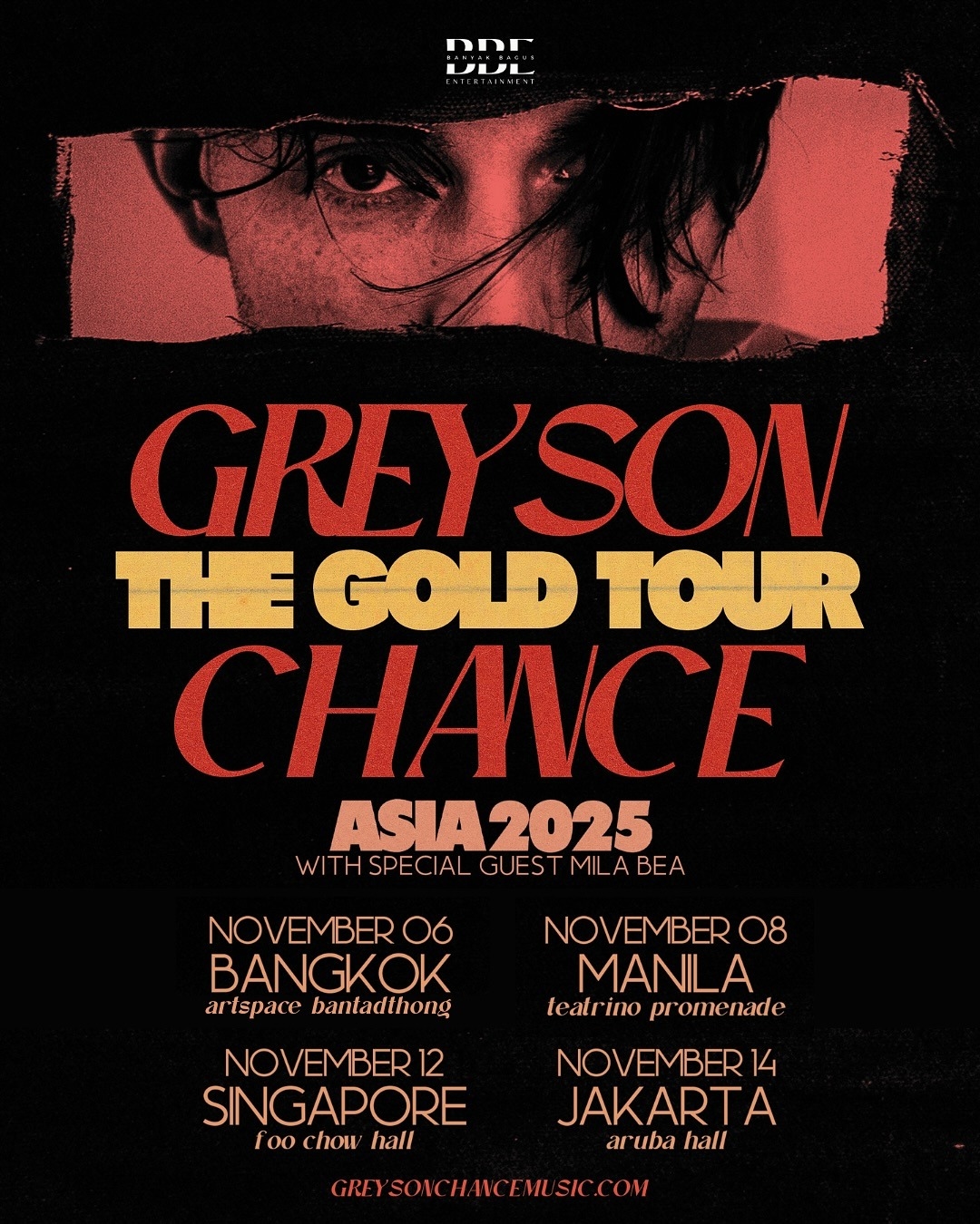 Penyanyi Amerika Greyson Chance Bakal Gelar The Gold Tour 2025 di Asia Salah Satunya Jakarta, Cek Lokasi dan Tanggalnya