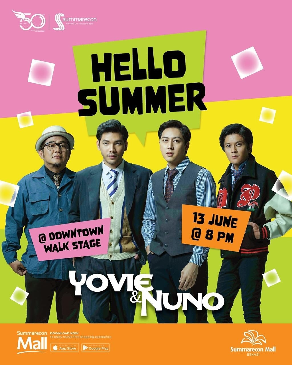 Konser Gratis! Yovie & Nuno Bakal Manggung di The Downtown Walk Summarecon Mall Bekasi pada Weekday 13 Juni 2025