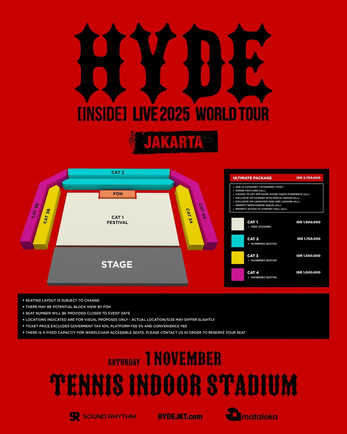 Penyanyi Legendaris Jepang HYDE Akan Tampil di Jakarta dalam Tour Dunia 2025, Cek Lokasi, Tanggal dan Harga Tiketnya!