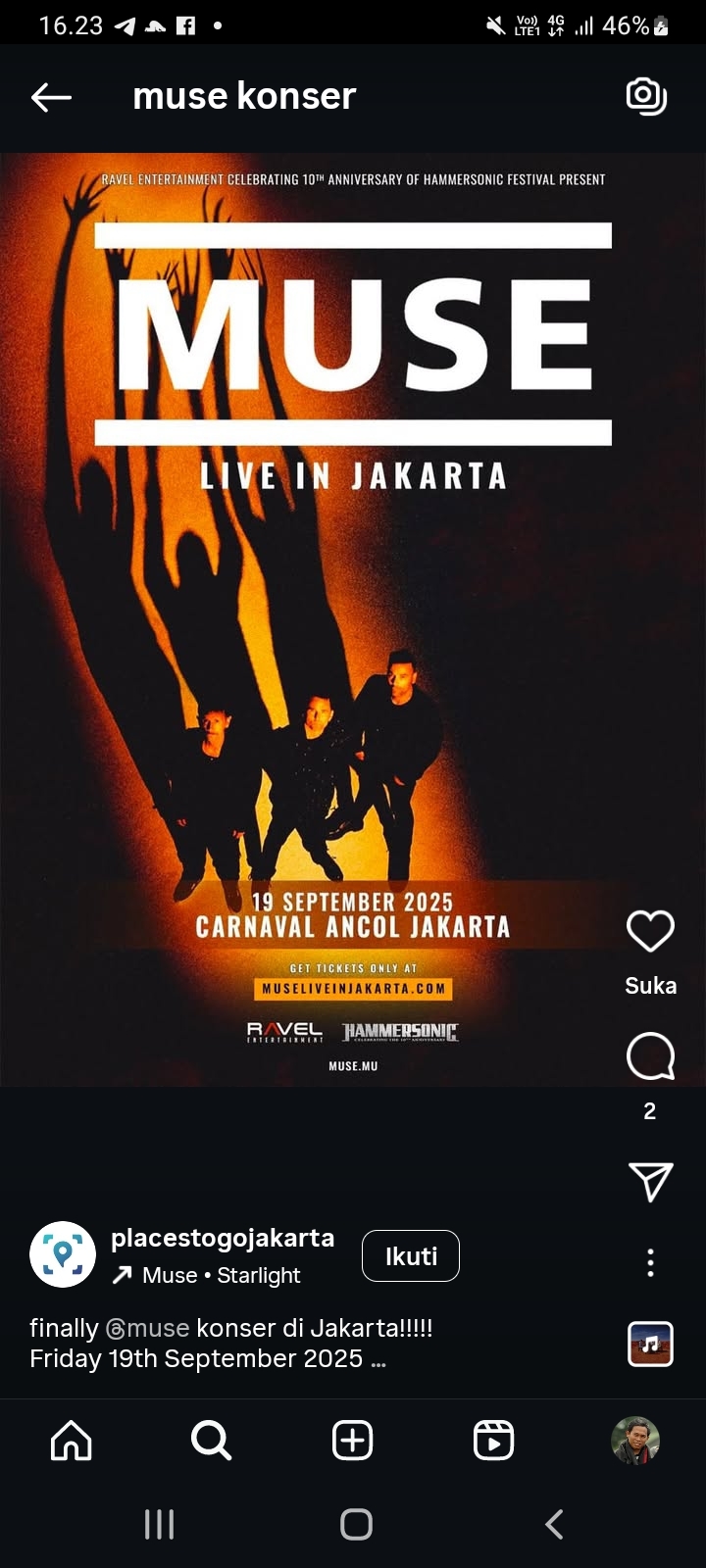 Jangan Lupa Malam Ini! Konser Muse Siap Guncang Jakarta, Tiket Masih Tersedia Simak Info Lengkapnya