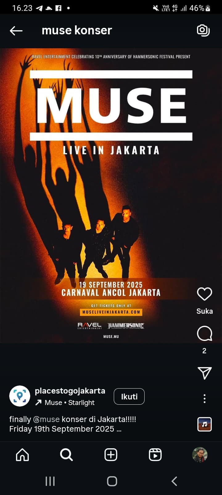 Konser Muse di Pantai Carnaval Ancol Jakarta Akhir Tahun Ini, Catat Tanggalnya di Sini