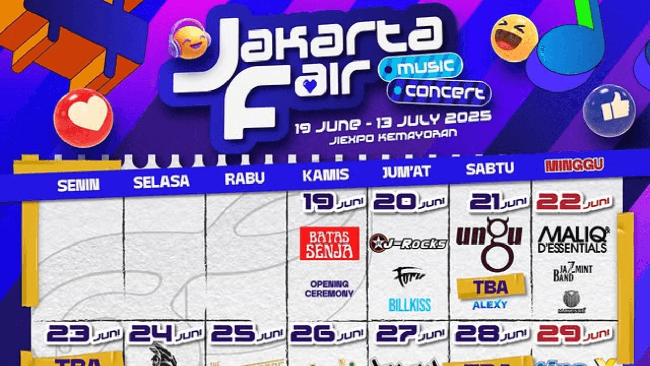 Simak! Jadwal Konser Musik di Jakarta Fair 2025, Digelar Tiap Malam Mulai 19 Juni hingga 13 Juli, Segini Harga Tiketnya