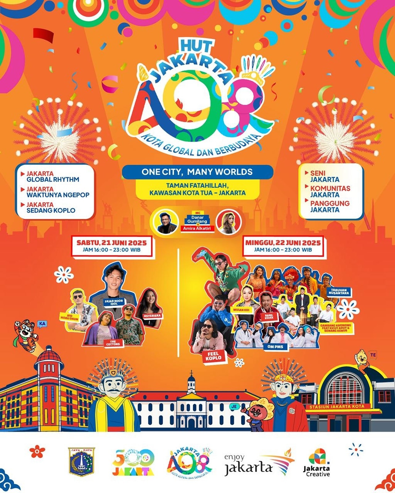 Jangan Lupa! Besok Malam di Kota Tua Ada Konser Gratis Feel Koplo hingga OM PMS, Jadi Rangkaian Perayaan HUT ke-498 Jakarta