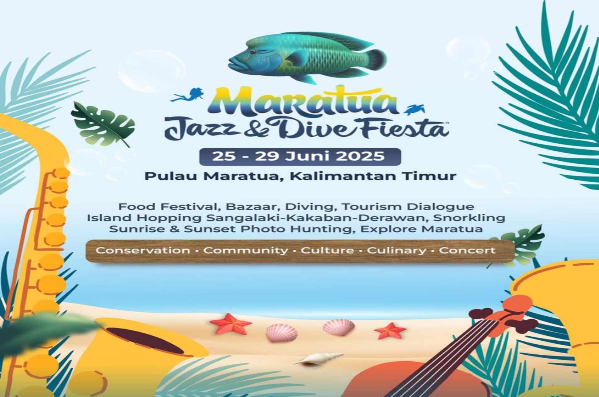 Maratua Jazz and Dive Fiesta 2025: Harmoni Musik dan Keindahan Bawah Laut di Ujung Timur Kalimantan