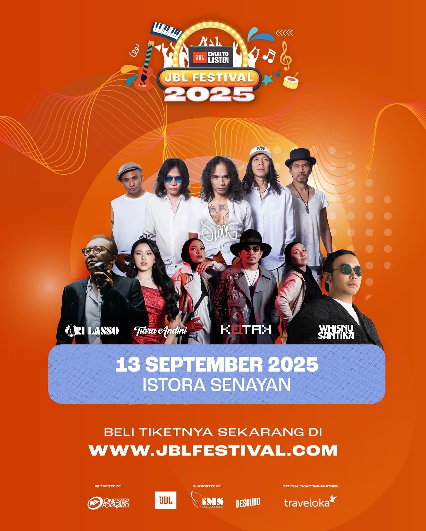 JBL Festival 2025: Menghadirkan Slank, Ari Lasso, Tiara Andini, Kotak, dan Wisnhu Santika di Istora Senayan, Cek Tanggal dan Harga Tiketnya!