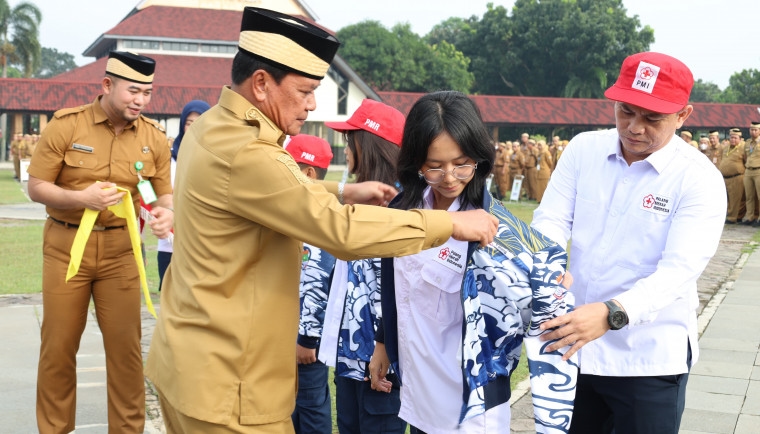 Lepas Kontingen PMR Kabupaten Tangerang Ikut Jumbara IV Provinsi Banten, Bupati Maesyal Singgung Kesiapsiagaan ASN Hadapi Musim Hujan