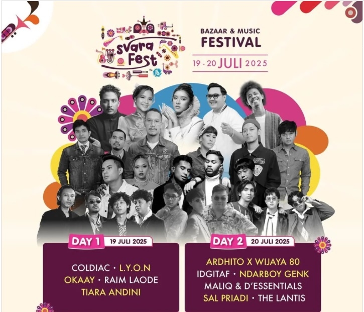 CATAT! Line Up SVARA FEST 2025`di Stadion Baseball GBK Senayan pada 19-20 Juli, Ada Tiara Andini hingga Ndarboy Genk, Segini Harga Tiketnya