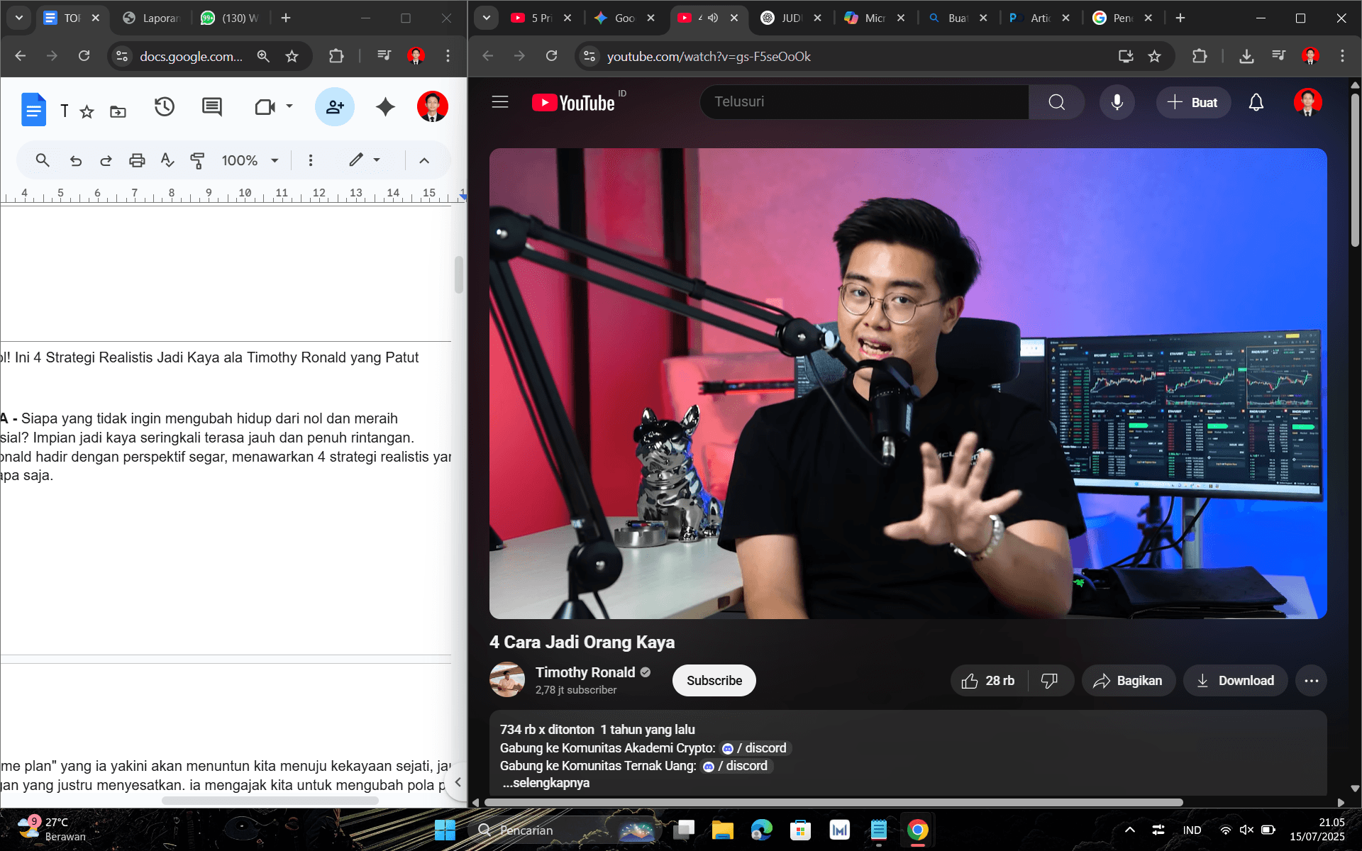 Ubah Hidup dari Nol! Ini 4 Strategi Realistis Jadi Kaya ala Timothy Ronald yang Patut Dicoba