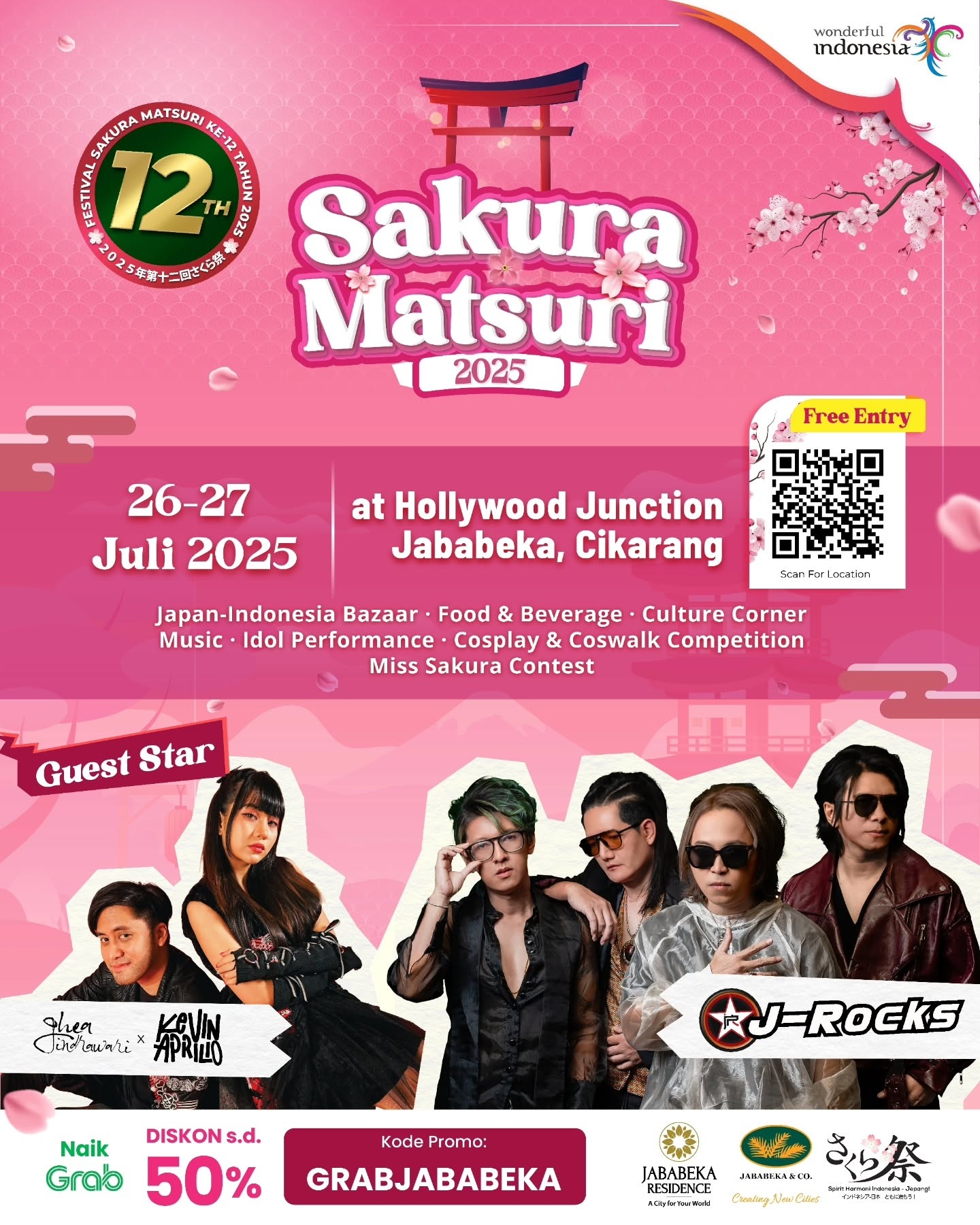 Gratis! Sakura Matsuri 2025 di Cikarang Akhir Pekan Ini: Dimeriahkan J-Rocks, Kevin Aprilio dan Ghea Indrawari, Cek Lokasinya di Sini!