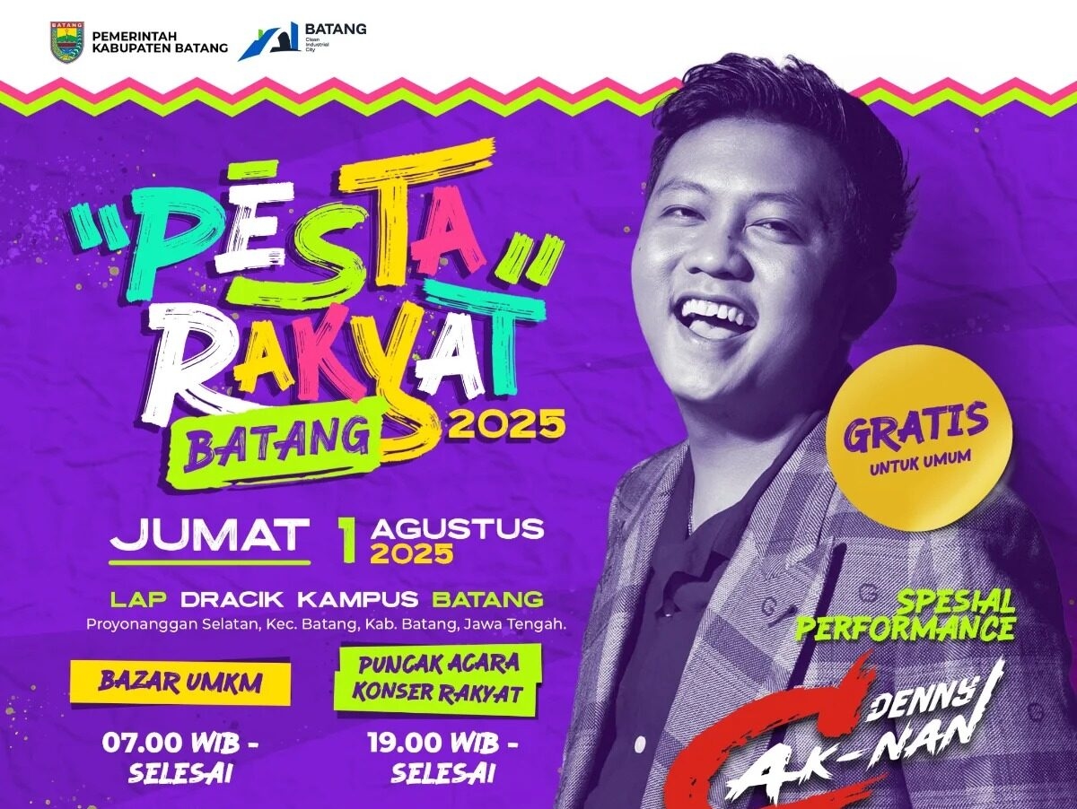 Konser Gratis Denny Caknan di Pesta Rakyat Batang pada Jumat 1 Agustus 2025, Cek Lokasinya di Sini!