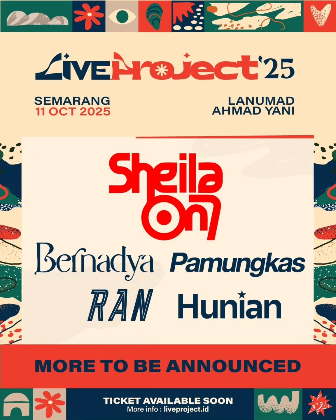 Liveproject 2025 Bakal Digelar di Semarang pada 11 Oktober, Menghadirkan Sheila On 7, RAN Band, hingga Bernadya, Segini Harga Tiketnya!