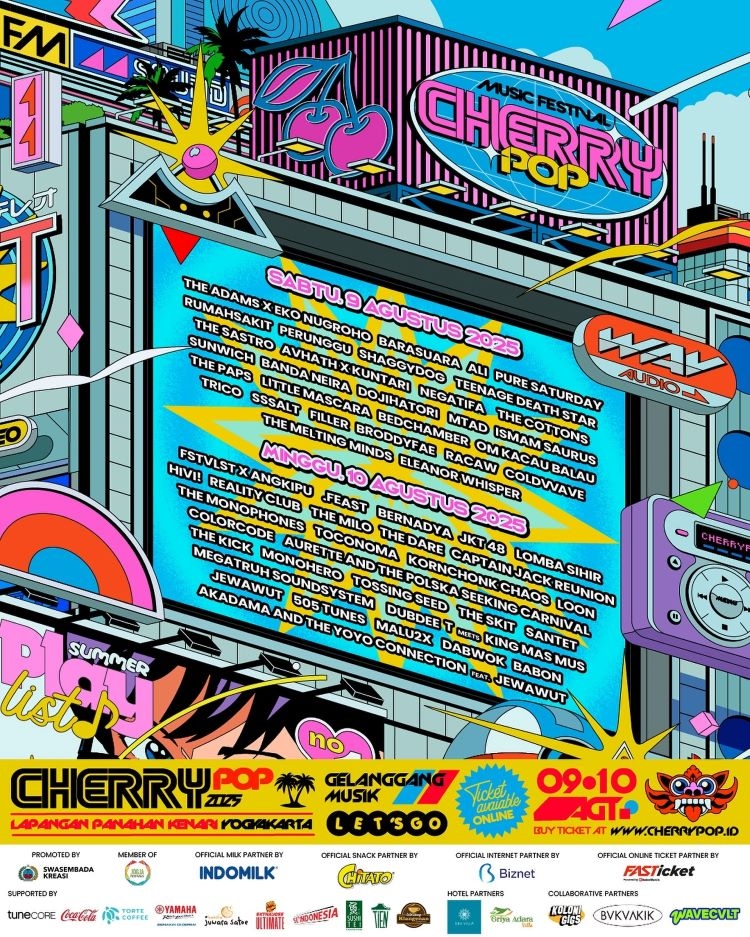 Cherrypop Music Festival 2025 Kembali Hadir di Jogja Akhir Pekan Ini, Menampilkan 58 Musisi Lintas Genre, Cek Lineup dan Harga Tiketnya!