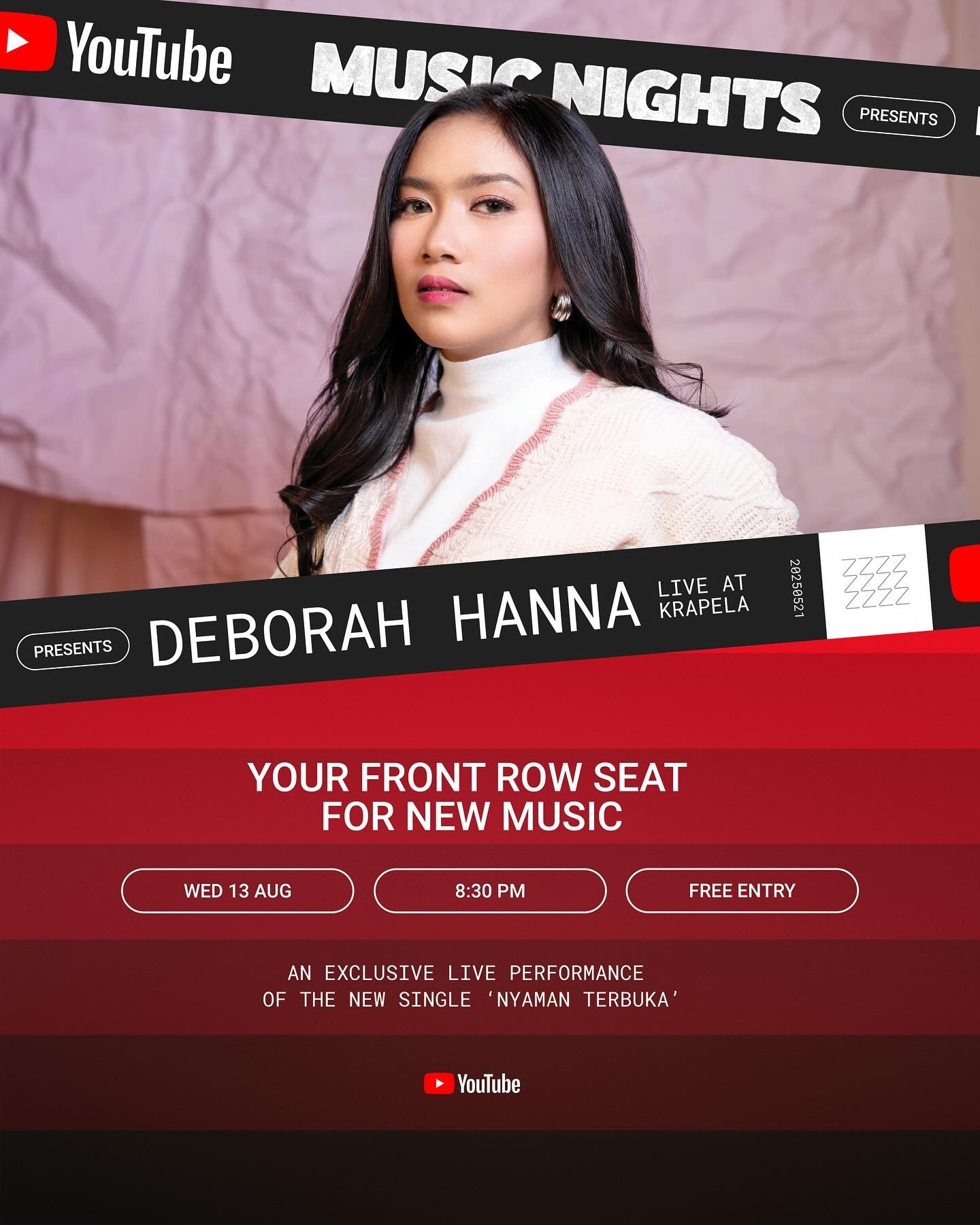 Jangan Lupa! Konser Gratis di Krapela Blok M pada Rabu Besok Malam, Ini 4 Musisi yang Bakal Tampil di YouTube Music Nights 7
