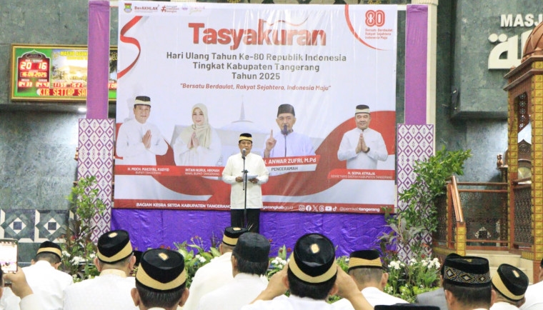 Pemkab Tangerang Gelar Tasyakuran dan Renungan Suci Peringatan HUT ke-80 Kemerdekaan RI, Dihadiri Bupati Maesyal, Wabup Intan Nurul hingga Sekda Soma