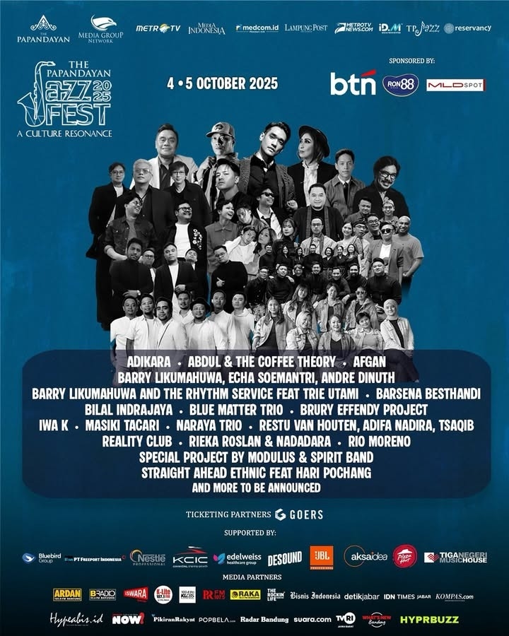 The Papandayan Jazz Fest 2025 Digelar Awal Oktober, Hadirkan Puluhan Musisi Lintas Genre, Berikut Daftar Penampil dan Harga Tiketnya!