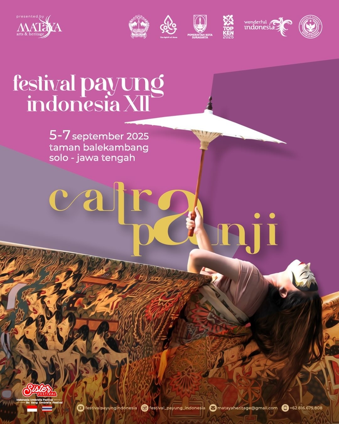 Warga Solo Merapat! Festival Payung Indonesia XII Digelar 5-7 September 2025 di Taman Balekambang, Simak Rangkaian Acaranya
