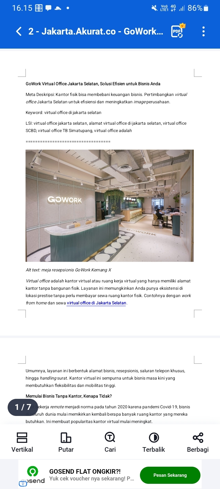GoWork Virtual Office Jakarta Selatan, Solusi Efisien untuk Bisnis Anda