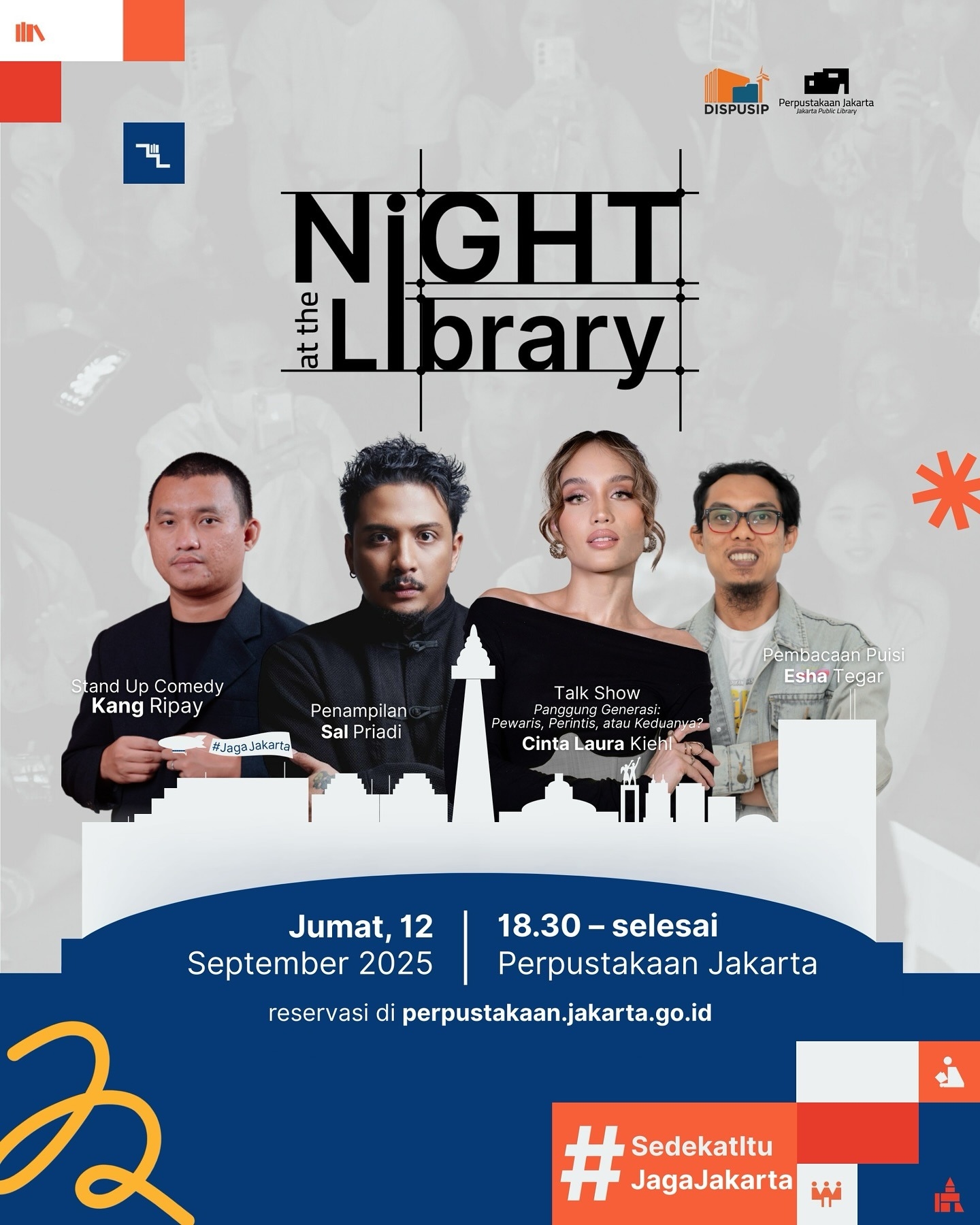 Night at The Library di Perpustakaan Jakarta Akhir Pekan Ini, Menghadirkan Sal Pribadi hingga Cinta Laura, Gratis!