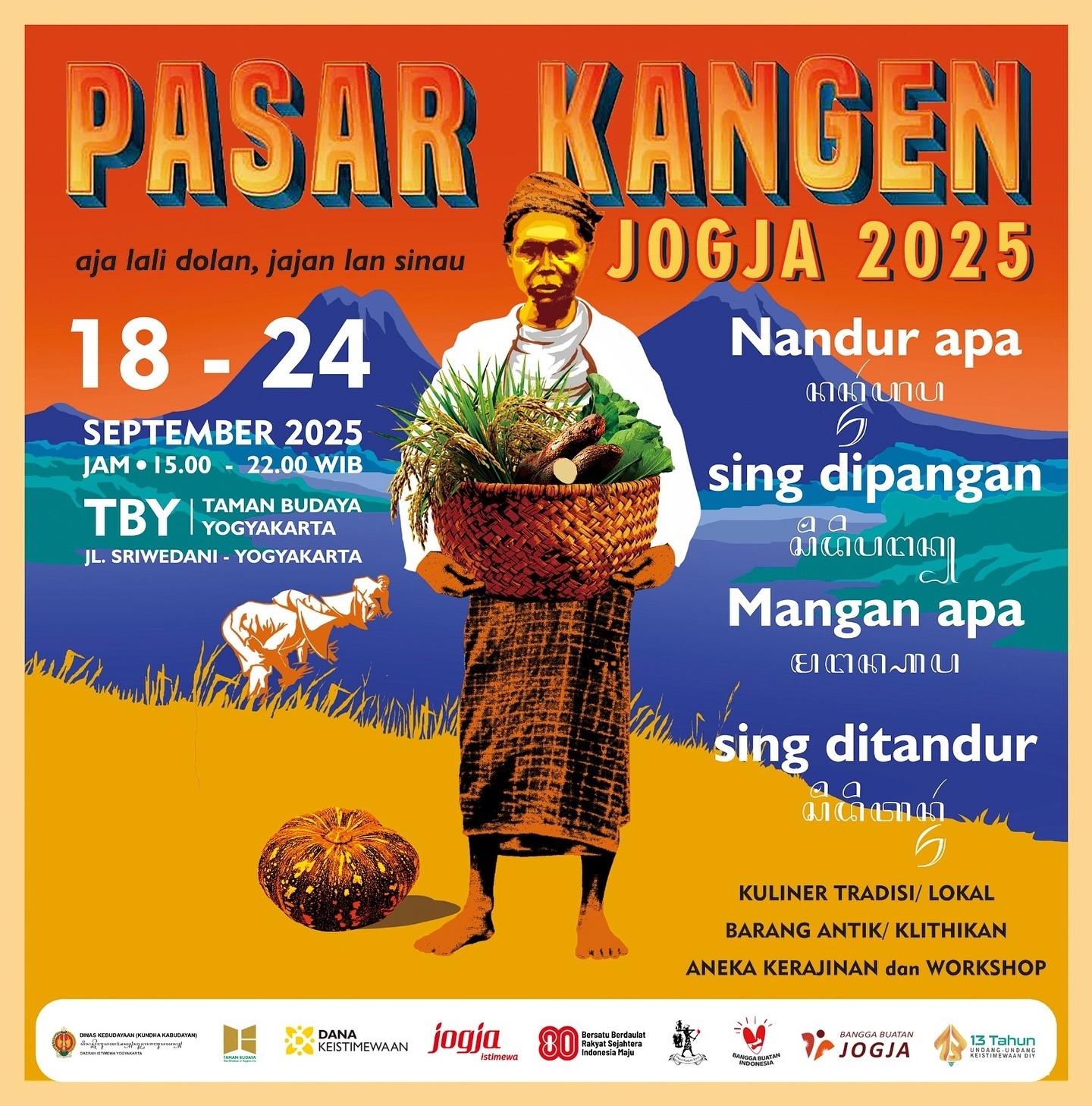 Pasar Kangen Jogja 2025 Akhirnya Diputuskan Digelar 18-24 September, Berikut Lokasi dan Rangkaian Acaranya