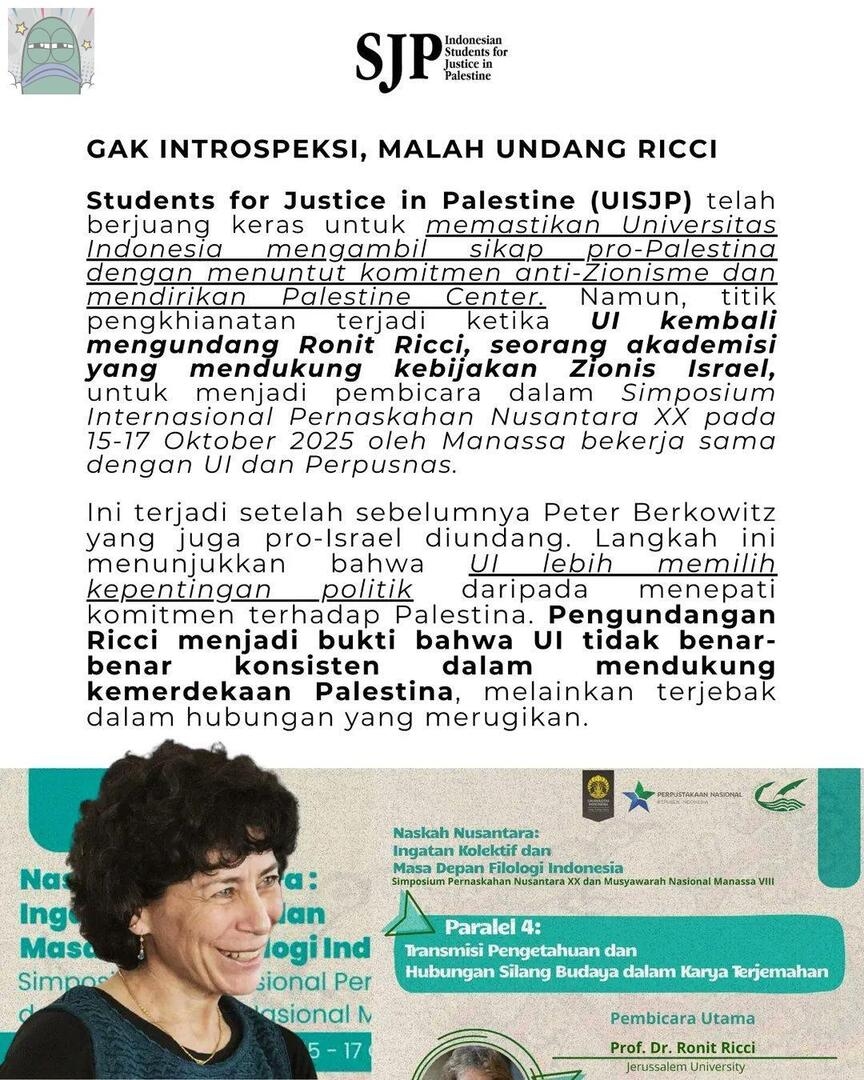Dekan FIB: Manasah Tidak Berafiliasi dengan UI, Logo Dipakai Tanpa Izin