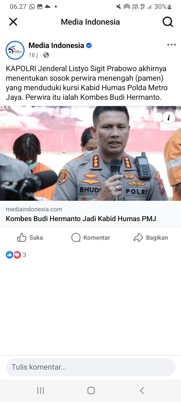 Profil dan Rekam Jejak Kombes Budi Hermanto, Resmi Jabat Kabid Humas Polda Metro Jaya