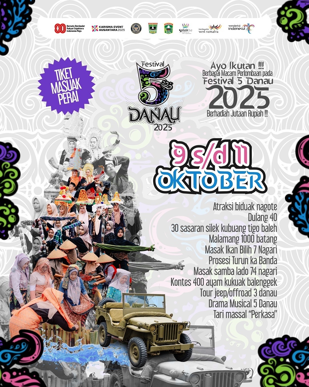 Festival 5 Danau Kembali Digelar di Solok Sumbar pada 9-11 Oktober 2025, Simak Rangkaian Acaranya!