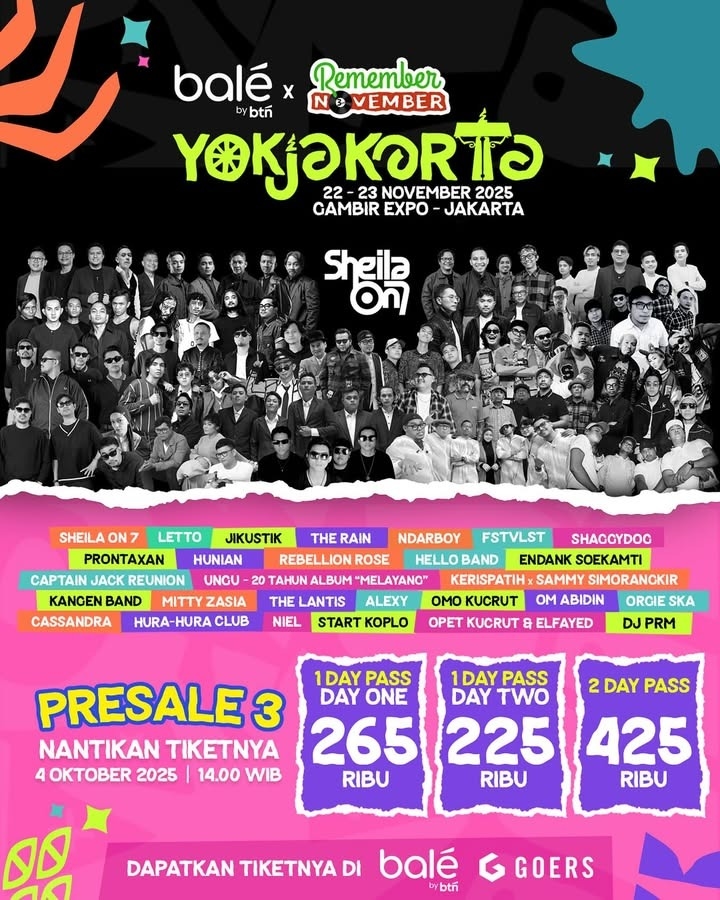 Remember November Fest 2025 Kembali Hadir di JIExpo Kemayoran, Menampilkan 28 Musisi Lintas Genre, Cek Tanggal dan Harga Tiketnya!