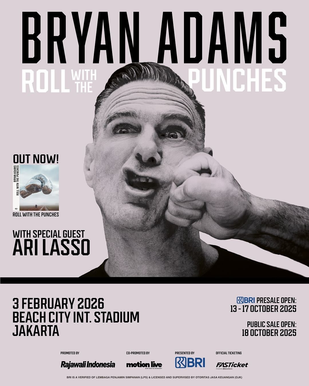 Wow! Bryan Adams Gandeng Ari Lasso Siap Guncang Jakarta pada Februari 2026, Penjualan Tiket Umum Dimulai 18 Oktober, Segini Harganya!