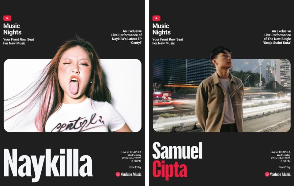 Gratis! YouTube Music Nights Jakarta Kembali Digelar Rabu 22 Oktober 2025, Menampilkan 4 Musisi Lintas Negara: Dolla, Natsudaidai hingga Naykilla
