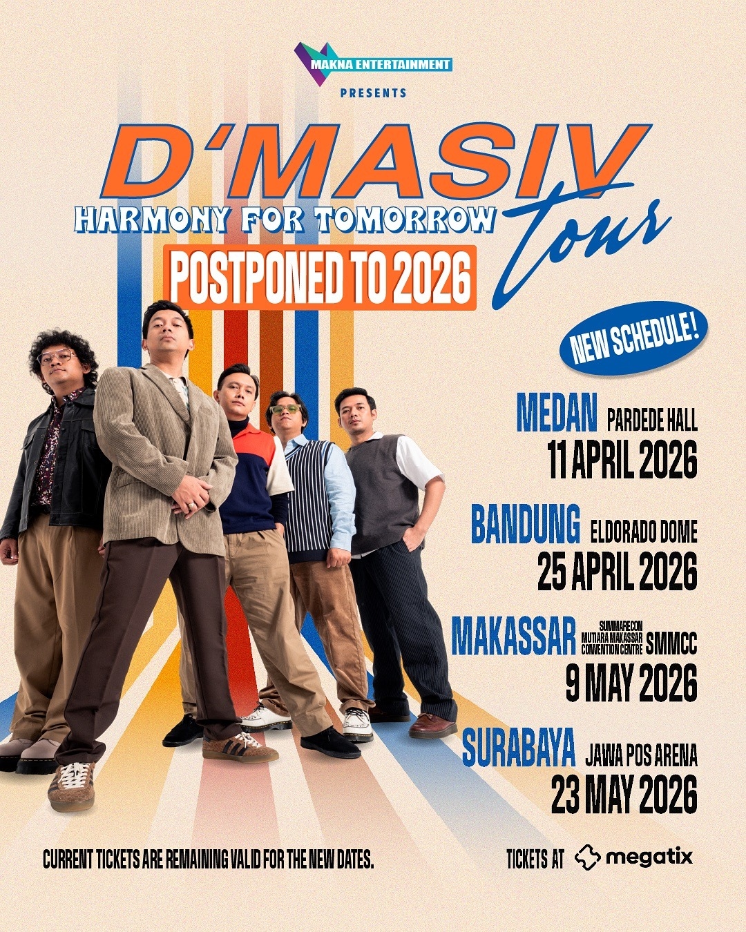 D’Masiv Bakal Gelar Tour Konser Harmoni for Tomorrow di 4 Kota Besar Indonesia pada April–Mei 2026, Simak Jadwal Lengkapnya di Sini!