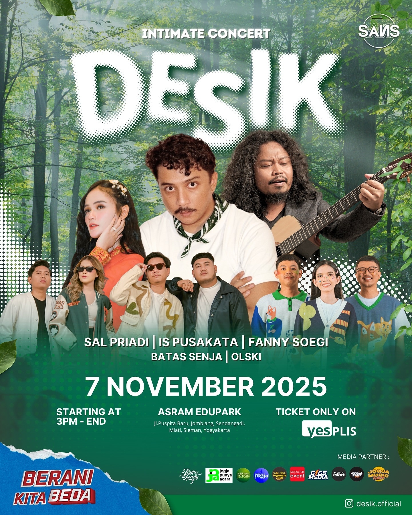 DESIK Intimate Concert Digelar di Asram Edupark pada 7 November 2025: Yura Yunita, Sal Priadi, Fanny Soegi, hingga Batas Senja, Ini Harga Tiketnya