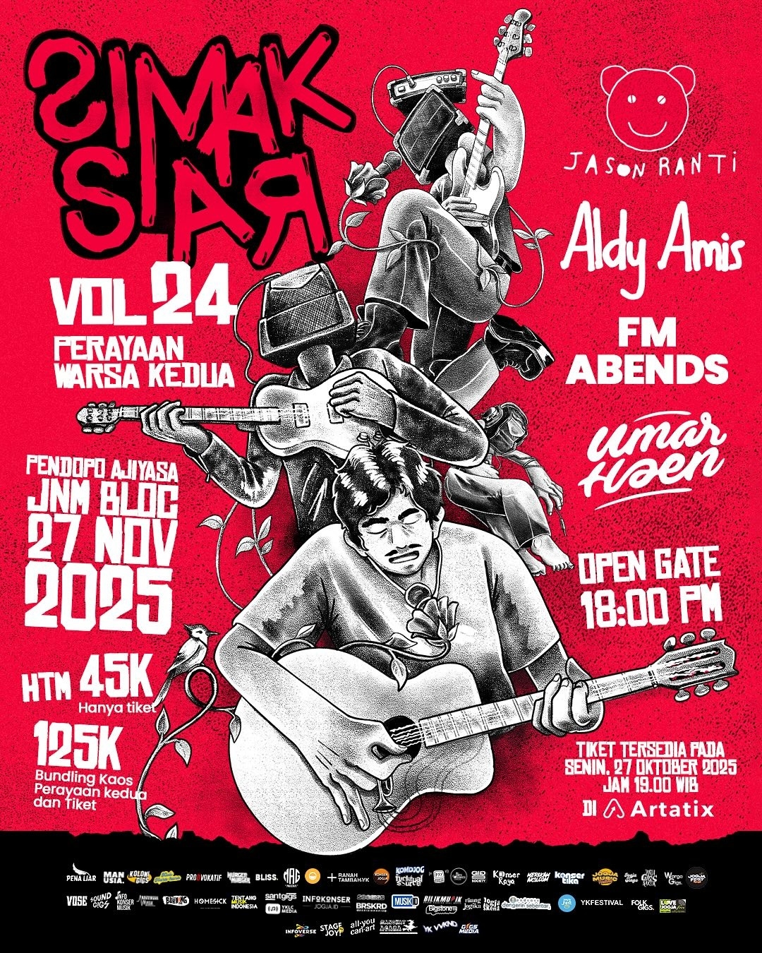 Simak Siar Vol.24 Digelar 27 November 2025, Hadirkan Jason Ranti dan Sejumlah Musisi Lokal, Harga Tiketnya Cuma Rp45 Ribu!