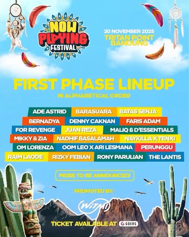 Now Playing Festival Kembali Digelar di Tritan Point Bandung pada 30 November, Fase Pertama Umumkan 20 Musisi, Siapa Saja?